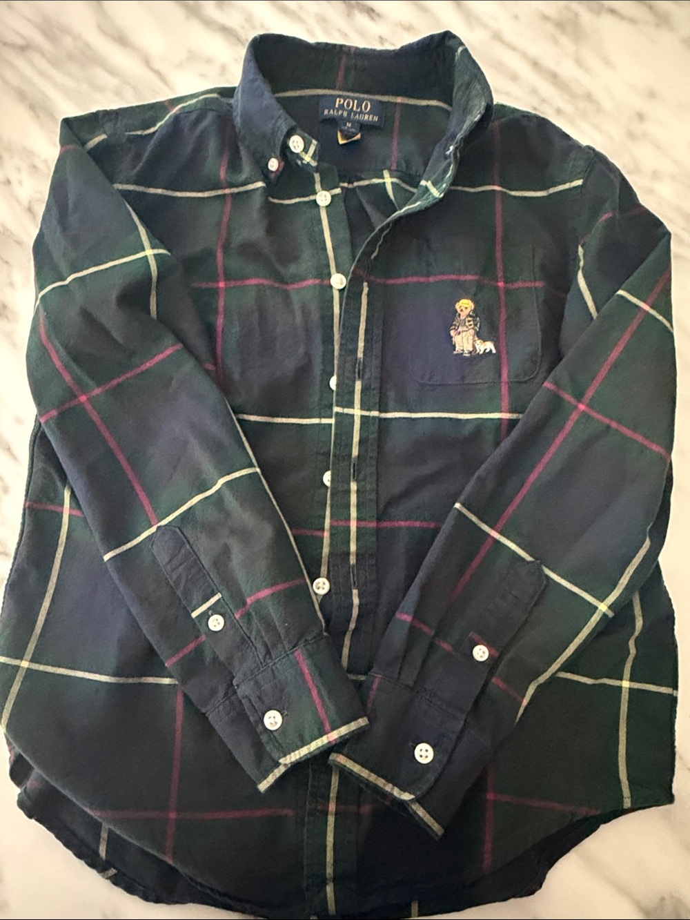 Polo by Ralph Lauren Green Navy Plaid Button-Down Shirt Jacket